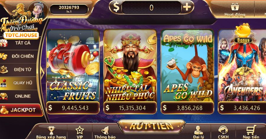 Máy đánh bạc và slot game đa dạng